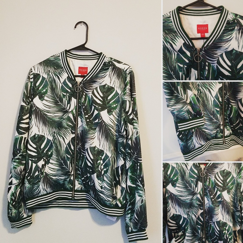Palm Print Bomber Jacket